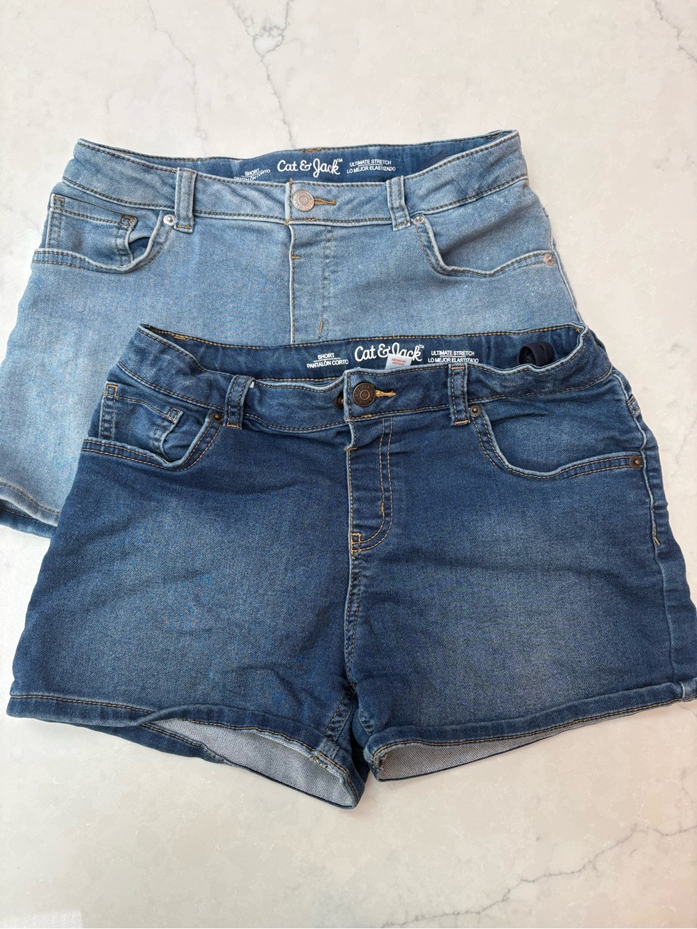 Cat & Jack Girls Blue Denim Shorts - Pack of 2